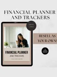 PLR Financial Planner & Trackers | A4 Canva Template | Savings Tracker | Resell Rights Included | Rebrand & Sell as Your Own